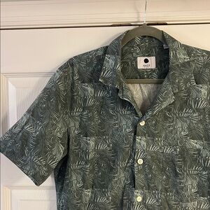 NN07 Green Leaf Print Men's Shirt